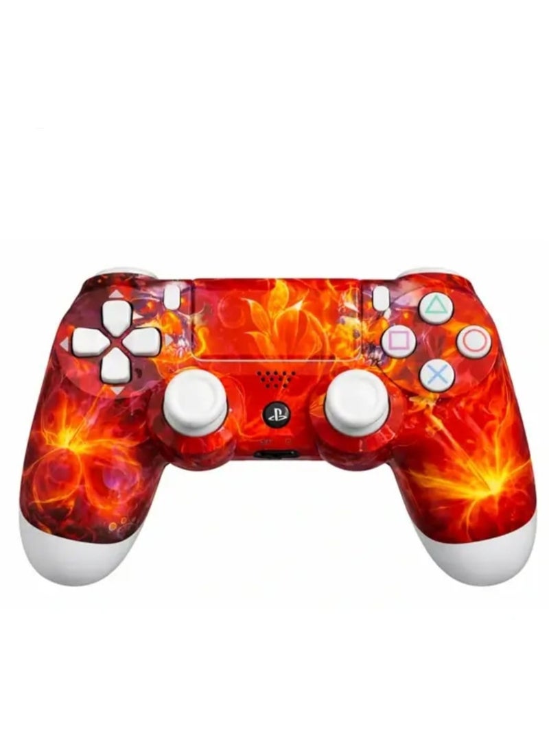 Wireless Controller for PS4 Gamepad Controller Compatible with PS4/PS4 Slim/PS4 Pro (Design fleur rouge) - Image 1